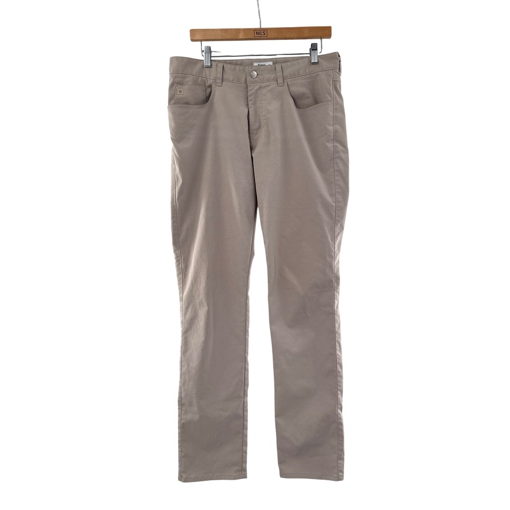 Peter Millar Pants Mens Tan 5-Pocket Twill Trousers Crown Casual Luxury 33x34